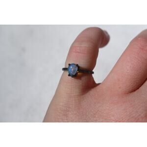 Opal ring, pear opal ring, natural opal, alternative engagement ring, jewelry